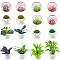 26Pcs 16 Styles Resin Flower Potting Display Ornaments, Mini Landscape Garden Dollhouse Accessories Pretending Prop Decorations, Mixed Color, 18~33x18~40mm