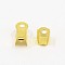 Iron Folding Crimp Ends, Fold Over Crimp Cord Ends, Golden, 9x3.5x4mm, Hole: 2mm