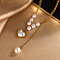 Heart 304 Stainless Steel & Plastic Imitation Pearl Pendant Necklaces for Women, White, Golden, 15.75 inch(40cm)