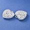 Hollow Tibetan Style Alloy Heart Pendants, Cadmium Free & Lead Free, Silver, 50x49x16mm, Hole: 5mm