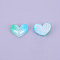 Resin Cabochons, with Glitter Powder, DIY Accessories, Heart, Cyan, 17x20x6mm