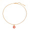 Christmas Zinc Alloy Enamel Pendant Necklaces, Golden, Red, Snowflake, 17.32 inch(44cm), pendant: 32mm
