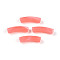 Two Tone Acrylic Beads, Imitation Gemstone Beads, Curved Tube, Salmon, 19.5~20x6mm, Hole: 1.6mm