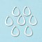 304 Stainless Steel Open Pendants, Teardrop, Silver, 17x11x1mm, Hole: 0.8mm