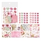 Stationery Paper & Envelopes, with Sticker, Rectangle, Pink, 160x146x70mm, 42pcs/set
