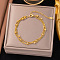 304 Stainless Steel Multi-strand Bracelets, Ball Chains Bracelets for Women, Golden, 6-3/4 inch(17cm)