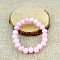 Glass Imitation Natural Agate Round Beaded Stretch Beaded Bracelets, Pearl Pink, 2-3/8 inch(6cm)
