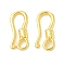 925 Sterling Silver Hook Clasps, Golden, 9.5x4x1.8mm, Hole: 1.5mm