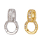 2Pcs 2 Colors 925 Sterling Silver with Cubic Zirconia Pendant Bails, Mixed Color, 15x9x3mm, 1pc/color