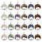 24Pcs 6 Styles Tibetan Styles Alloy Pendants, with Gemstone Chip Beads, Flat Round with Tree of Life, 48.5mm, 4pcs/style
