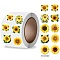 Roll Stickers, 10 Different Designs Decorative Sealing Stickers, Sunflower, 25mm, 500pcs/roll