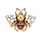 Bee Enamel Pin with Rhinestone & Resin Pearl, Insect Alloy Badge for Backpack Clothes, Antique Golden, Colorful, 38.5x50.5x14mm