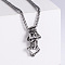 Cool 304 Stainless Steel Skeleton Pendant Necklaces for Fashionable Men, Hip-hop Street Style Accessory, Stainless Steel Color
