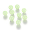 Luminous Acrylic Round Beads, Pale Green, 6mm, Hole: 1.5mm, 100pcs