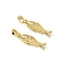Brass Pendants, Fish, Real 18K Gold Plated, 19x6x5mm, Hole: 2.5x5.5mm