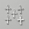 Tibetan Style Alloy Pendants, Cross Charm, Antique Silver, 21x14x2.5mm, Hole: 1.8mm
