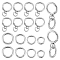 20Pcs 5 Styles Zinc Alloy Spring Gate Clasps, with Swivel Snap Hook, Platinum, 39x27x4mm, Hole: 10x5mm