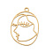 Brass Pendants, Hollow, Oval with Human Face, Raw(Unplated), 41x27.5x0.5mm, Hole: 3mm