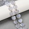 Natural Blue Chalcedony Beads Strands, Faceted Love Heart, with Seed Beads, 11.5~12x12~12.5x4~5.5mm, Hole: 0.8mm, about 28pcs/strand, 15.39''(39.1cm)