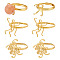 6Pcs 3 Styles Adjustable Brass Ring Components, 4 Claw Prong Ring Settings, Golden, Inner Diameter: 17~17.5mm, 2pcs/style