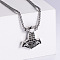Punk Hip-hop 304 Stainless Steel Meteor Hammer Double Dragon Pendant Vintage Necklaces, Stainless Steel Color