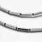 Electroplate Non-magnetic Synthetic Hematite Bead Strands, Tube, Platinum Plated, 8x2mm, Hole: 1mm, about 51pcs/strand, 15.7 inch