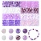 480Pcs 8 Styles Mixed Styles Acrylic Beads, Round, Medium Purple, 8mm, Hole: 1~2mm, 60pcs/style