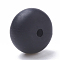 Food Grade Eco-Friendly Silicone Beads, Rondelle, Black, 14x8mm, Hole: 3mm