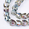 Electroplated Glass Beads, Faceted, Bell, Colorful, 10.5~11x9mm, Hole: 1mm