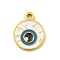 Halloween Theme Ion Plating(IP) 304 Stainless Steel Enamel Pendants, Golden, Eye, 16x12.5x1.5mm, Hole: 1.8mm