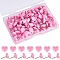 Heart Plastic Push Pin, with Iron Pin, for Office & School Supplies, Hot Pink, 11x12.5x17mm, 100pcs/set