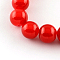 Imitation Jade Glass Beads Strands, Spray Painted, Round, Red, 6mm, Hole: 1.3~1.6mm, about 133pcs/strand, 31.4 inch