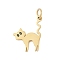 304 Stainless Steel Charms, Golden, with Jump Ring, Cat Shape, 13x10x1mm, Hole: 2.5mm