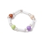 Round Acrylic & Glass Bugle Beads Stretch Rings for Women, with Elastic Crystal Thread, Colorful, 4mm, Inner Diameter: 20mm