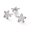 Non-Tarnish 304 Stainless Steel Stud Earring Settings, Flower, Stainless Steel Color, 13x13x2mm, Tray: 11x11mm, Pin: 0.8mm