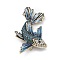 Goldfish Enamel Pins, Alloy Rhinestone Brooches for Backpack Clothes, Blue, 67.5x38mm