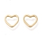Brass Linking Ring, Long-Lasting Plated, Heart, Real 18K Gold Plated, 9.5x10x1mm, Inner Diameter: 6.4x8mm