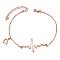 925 Sterling Silver Heartbeat Charm Bracelet(Chain Extenders Random Style), Rose Gold, 7-1/8 inch(18cm)