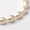 Eco-Friendly Glass Pearl Teardrop Beads Strands, Wheat, 13x9mm, Hole: 1mm, about 31pcs/Strand, 16.1 inch