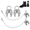 4Pcs 2 Style Aluminum Cable Chains and Alloy Shoe Buckle Clips, Wings, with Alloy Spring Gate Rings and Alloy Lobster Claw Clasps, Platinum, 73~185mm, 2pcs/style