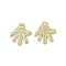 Brass Pendants, Hand Charms, Real 24K Gold Plated, 9x8.5x0.6mm, Hole: 1mm