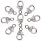 Brass Lobster Claw Clasps, Silver, 25~26x13mm, Hole: 4mm, about 10pcs/bag