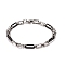 201 Stainless Steel Oval Link Chain Bracelets, 304 Stainless Steel Clasps, Two Tone Highly Sturdy Bracelet for Men Women, Electrophoresis Black & Stainless Steel Color, 8-1/2 inch(21.7cm)