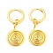 Rack Plating Brass Vortex Dangle Hoop Earrings, Long-Lasting Plated, Lead Free & Cadmium Free, Real 18K Gold Plated, 32x14mm