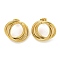 304 Stainless Steel Earrings for Women, Round, Golden, 20x24.5mm