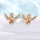 Латунь серьги EJEW-D288-17G-4