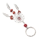 Брелки из плетеной сетки/паутины с перьевым сплавом KEYC-MZ00041-05-4