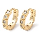 Латунные микро проложить серьги обруча кубического циркония EJEW-H152-01E-G-4