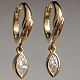 Элегантные серьги-подвески с серебряной инкрустацией из циркония S925 GT9786-1