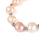 Регулируемые браслеты из натурального жемчуга с латунной цепочкой для женщин и девочек BJEW-T022-16C-3